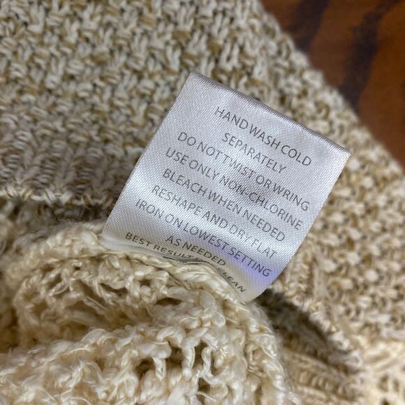 Boho knit night beach bonfire top bathing suit cover up spring summer coastal M - Picture 11 of 12